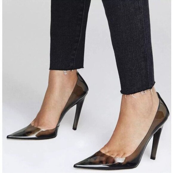 Good American Cinder-F*CKING-RELLA Pump In Light Smoke Size 10 - Picture 1 of 10